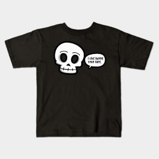 Skull I Live Inside Your Face Bones Funny Halloween Kids T-Shirt